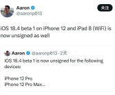 苹果发布更新测试版本 iPhone 12等机型遇“变砖”BUG！