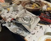 女子餐厅吃饭因卡式炉爆炸缝50针 左耳失聪左眼失明！