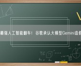 最强人工智能翻车！谷歌承认大模型Gemini造假