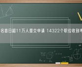 国考报名首日超11万人提交申请 14322个职位收到考生申请！