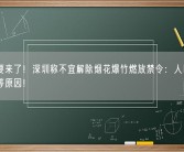 春节要来了！深圳称不宜解除烟花爆竹燃放禁令：人口密度太大等原因！