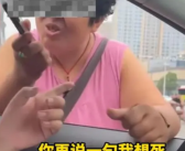 大妈强夺花臂男手机坐警车上撒泼 网友热议！
