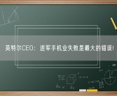 英特尔CEO：进军手机业失败是最大的错误!
