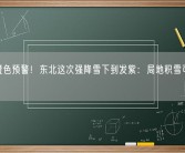 暴雪橙色预警！东北这次强降雪下到发紫：局地积雪可达25厘米！
