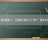 车主不用扣尾标了！江淮转让部分工厂资产：蔚来有望收购！