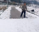 61岁老父亲铲一条路的雪迎接儿子儿媳 网友泪目：无言父爱！