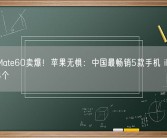 华为Mate60卖爆！苹果无惧：中国最畅销5款手机 iPhone占了4个