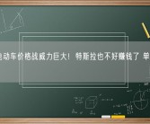 中国电动车价格战威力巨大！特斯拉也不好赚钱了 单车利润暴跌！