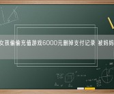 13岁女孩偷偷充值游戏6000元删掉支付记录 被妈妈带去自首！