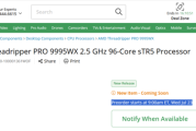 最高96核93000元！AMD线程撕裂者9000系列CPU上架！