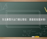 东北暴雪天出门堪比取经：路面犹如溜冰场！
